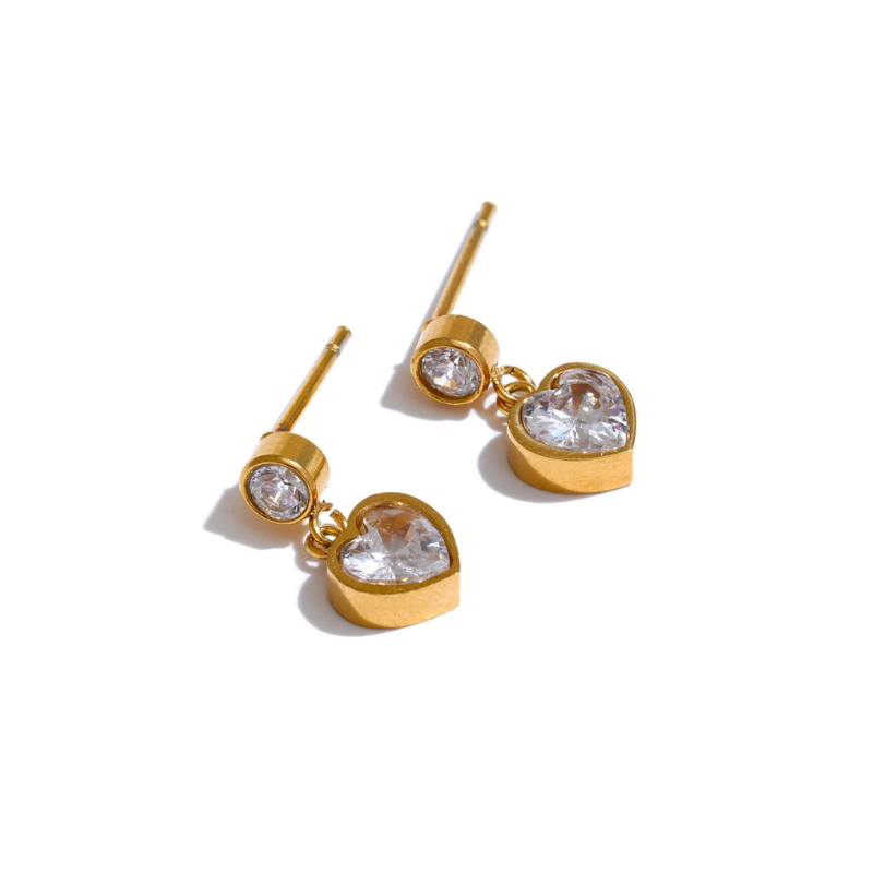 Cherished Heart Drops Earrings