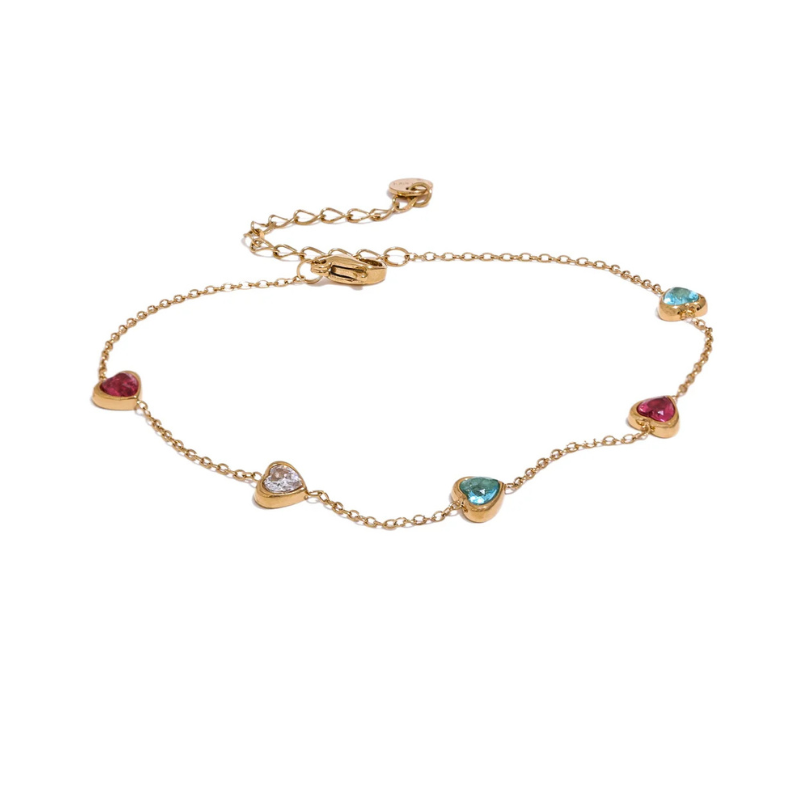 Zirconia Heart Anklet