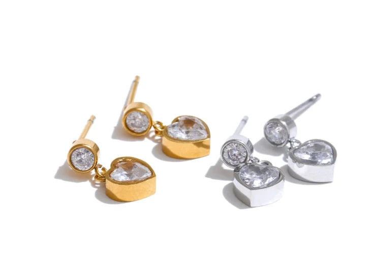 Cherished Heart Drops Earrings