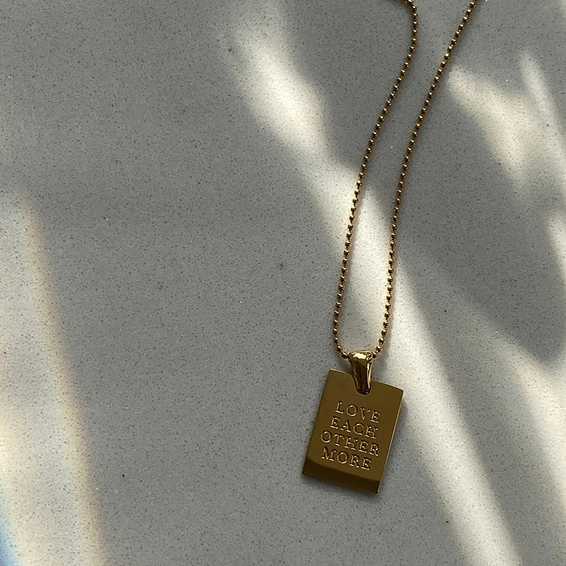 Engraved Square Necklace