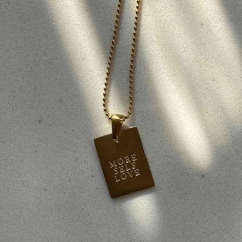 Engraved Square Necklace