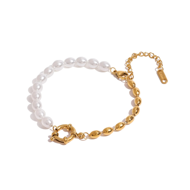 Gold &amp; Pearl Bracelet